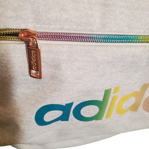Adidas Classic 3 Stripes Rainbow Light Gray Backpack - Picture 6 of 12
